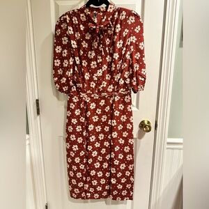 Silk floral dress - size M - Bottega style